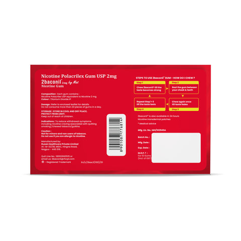 2baconil Nicotine Gum 2mg N100 <br> (Pack of 1)