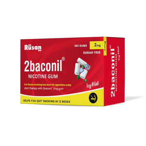 2baconil Nicotine Gum 2mg N100  <br> ( pack of 3)