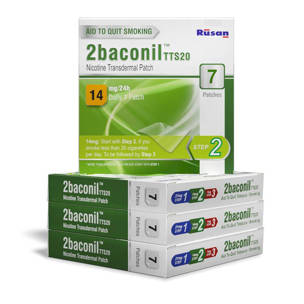 2baconil Nicotine Patch 14mg  <br> (Pack of 4) 1 month therapy